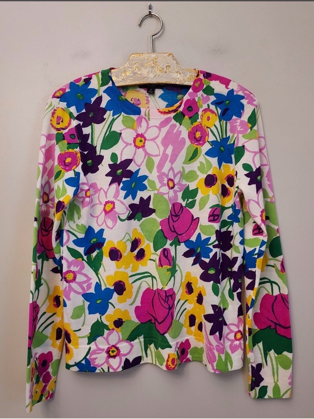 J.Crew Margot floral sweater vibrant garden S - Picture 2 of 8